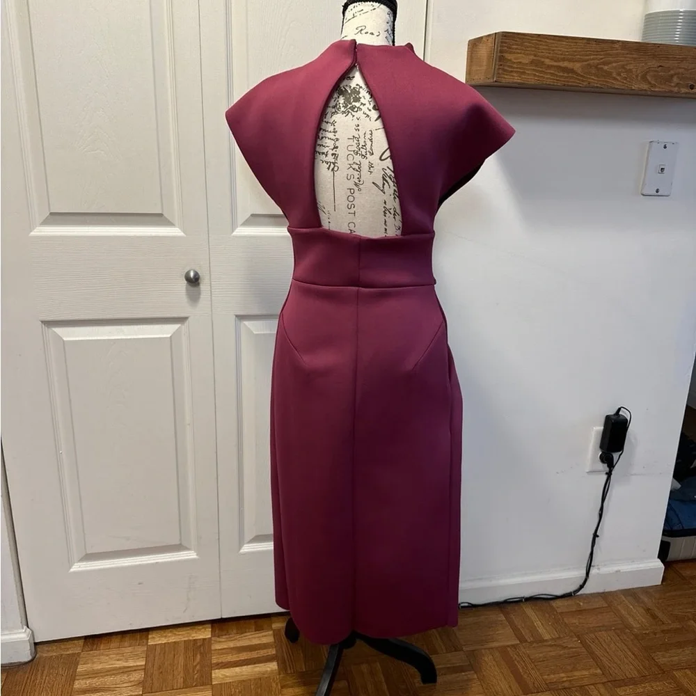 ASOS Sculpted Midi Dress in Plum - Picture 3 of 4